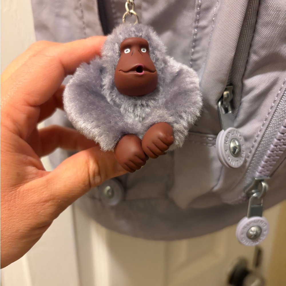 Kipling light purple expandable Backpack with mon… - image 2